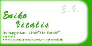 eniko vitalis business card